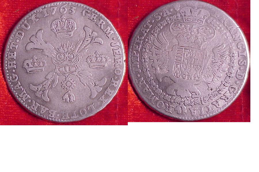 1763-Austrian-Thaler-Worn-And-Cleaned