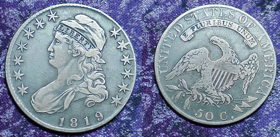 1819-Lettered-Edge-Half-Dollar-;-