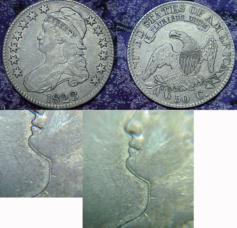 1823-Bust-Half-With-Some-Serious-Doubling-:-