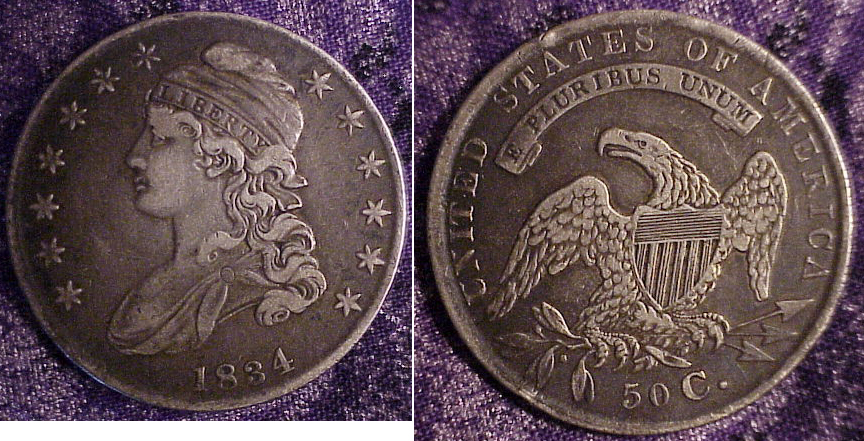 1834-Capped-Bust-Half-Crusty-And-Toned