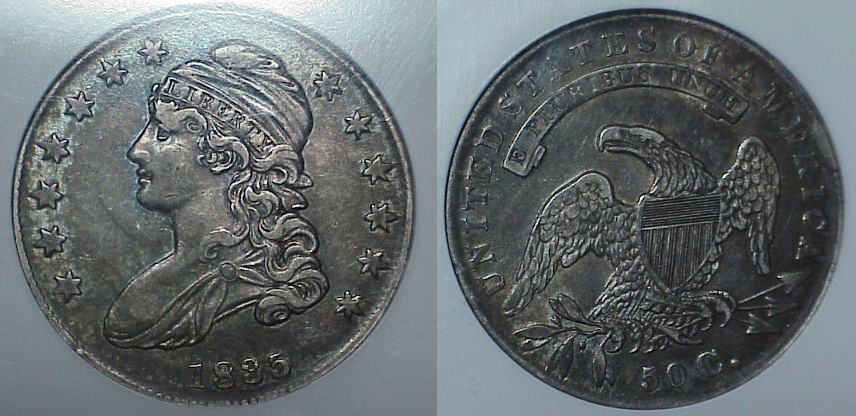 1833-Capped-Bust-Half----Die-Cud-Or-Rim-Ding